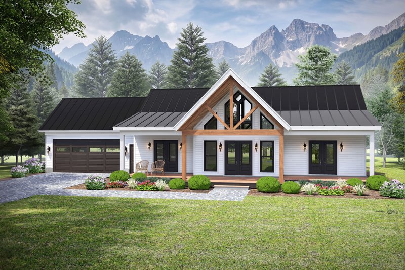 Architectural House Design - Exterior - Front Elevation 3 for Country House Plan #932-1438 - 2 bed, 2 bath