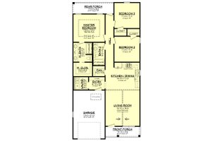 Floor Plan - Main Floor for Farmhouse House Plan #430-206 - 3 bed, 2 bath