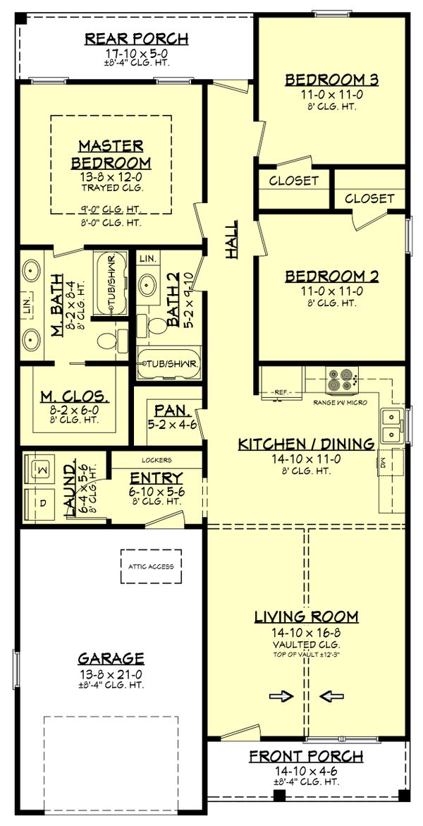 Architectural House Design - Farmhouse Floor Plan - Main Floor Plan #430-206
