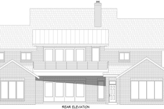 Exterior - Rear Elevation 1 for Colonial House Plan #932-1147 - 4 bed, 4.5 bath
