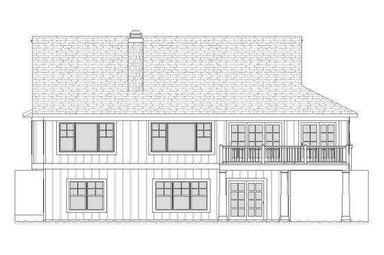 Exterior - Rear Elevation for Craftsman House Plan #901-37 - 3 bed, 2.5 bath