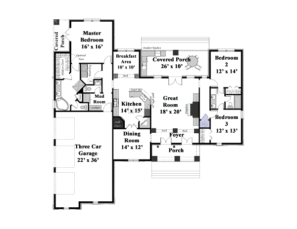 European Floor Plan - Main Floor Plan #44-170