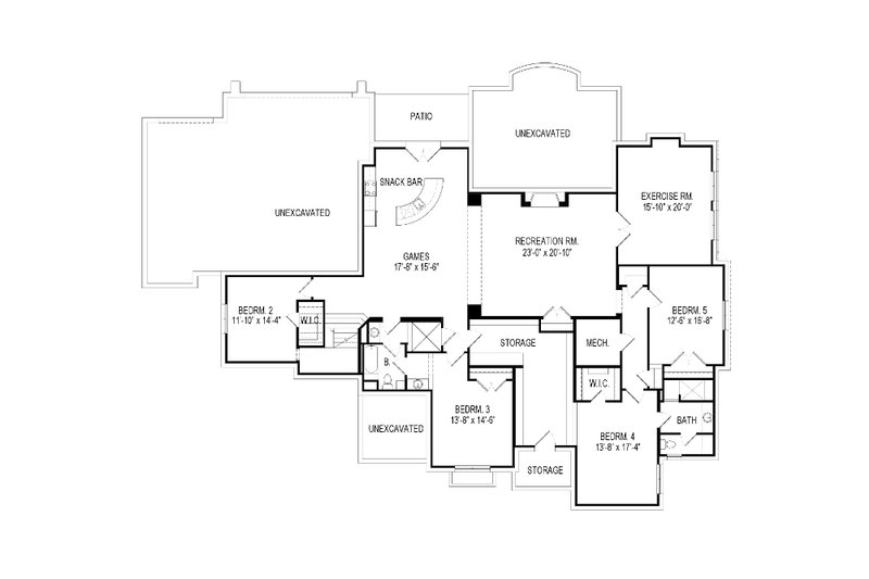 Home Plan - Floor Plan - Lower Floor for European House Plan #920-64 - 5 bed, 3.5 bath