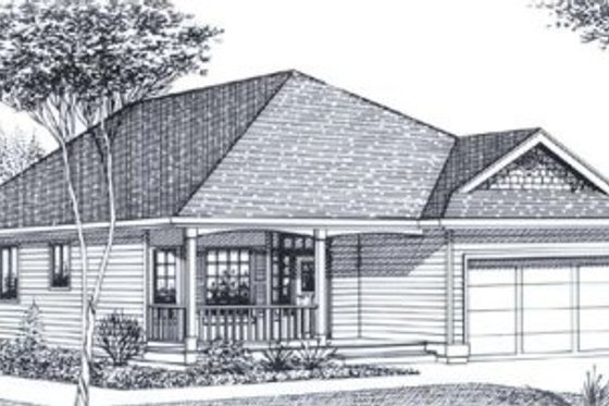 Exterior - Front Elevation for Traditional House Plan #53-149 - 4 bed, 2 bath