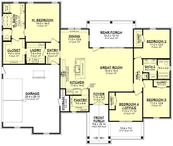 Architectural House Design - Ranch Floor Plan - Main Floor Plan #430-296