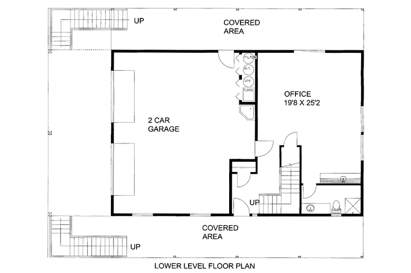 Architectural House Design - Floor Plan - Lower Floor for Bungalow House Plan #117-807 - 3 bed, 3 bath
