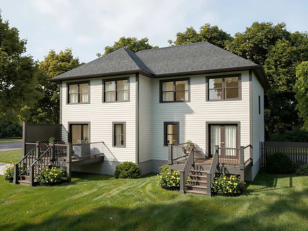 Exterior - Rear Elevation for Traditional House Plan #79-239 - 3 bed, 1.5 bath