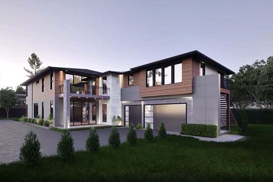 Exterior - Rear Elevation for Contemporary House Plan #1066-291 - 7 bed, 6.5 bath