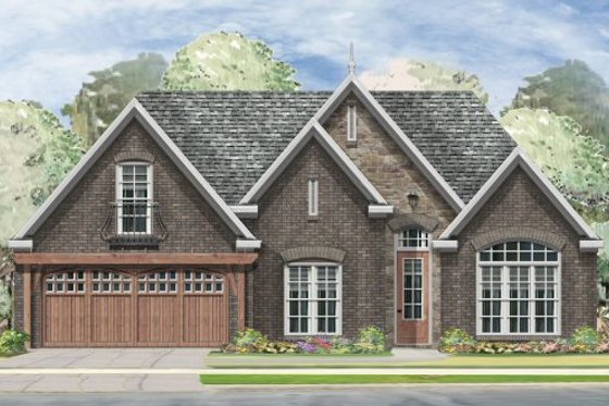 Exterior - Front Elevation for European House Plan #424-271 - 3 bed, 2 bath