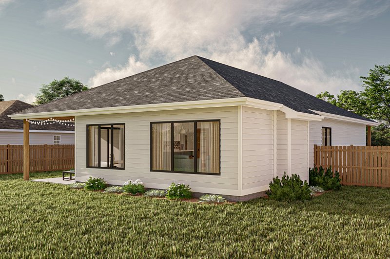 House Blueprint - Exterior - Rear Elevation for Modern House Plan #455-556 - 3 bed, 2 bath