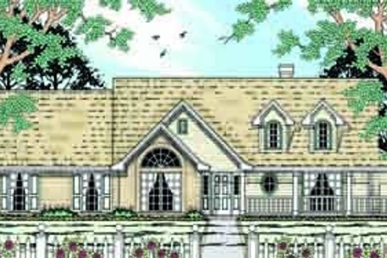 Exterior - Front Elevation for Colonial House Plan #42-299 - 4 bed, 2 bath