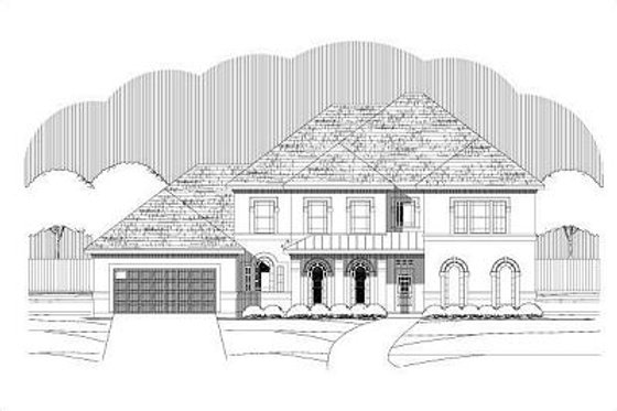 Exterior - Front Elevation for European House Plan #411-741 - 5 bed, 3.5 bath