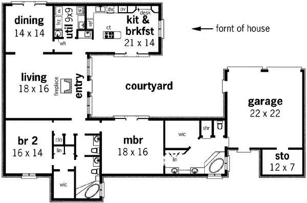 Home Plan - Mediterranean Floor Plan - Main Floor Plan #45-246