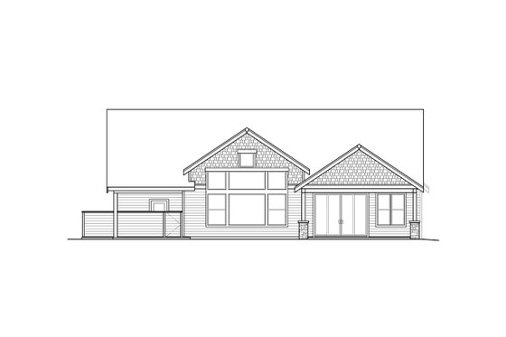 Exterior - Rear Elevation for Craftsman House Plan #124-1252 - 3 bed, 3.5 bath