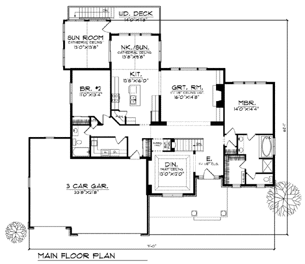 House Plan Design - Traditional Floor Plan - Main Floor Plan #70-785