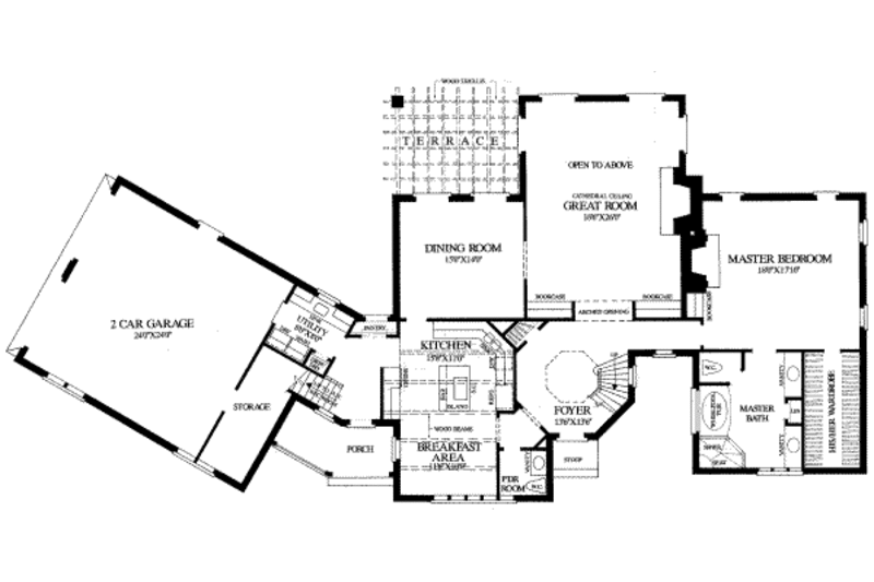 Dream House Plan - Floor Plan - Main Floor for European House Plan #137-226 - 4 bed, 3 bath