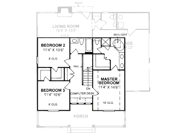 Traditional Floor Plan - Upper Floor Plan #20-316