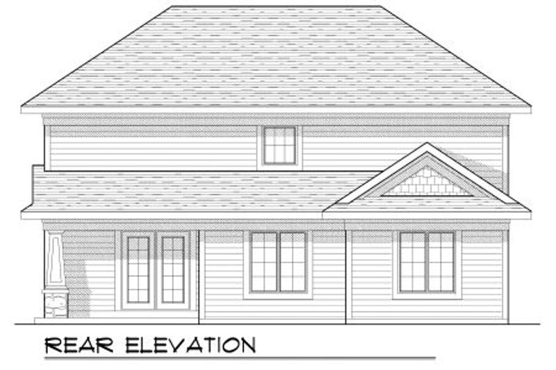 House Plan Design - Exterior - Rear Elevation for Bungalow House Plan #70-945 - 3 bed, 2.5 bath