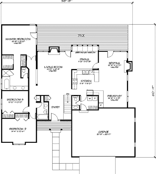 Architectural House Design - Country Floor Plan - Main Floor Plan #320-433