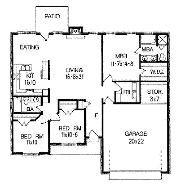 Ranch Floor Plan - Main Floor Plan #15-103