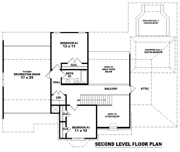 European Floor Plan - Upper Floor Plan #81-1072