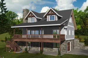 House Design - Exterior - Front Elevation for Farmhouse House Plan #117-1013 - 2 bed, 2 bath