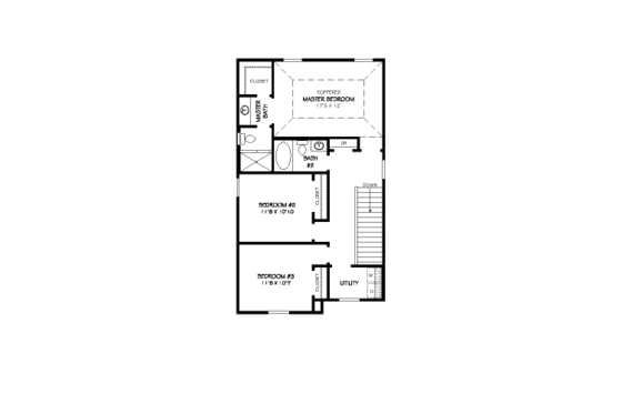 Floor Plan - Upper Floor for Country House Plan #424-206 - 3 bed, 2.5 bath