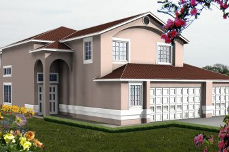 Architectural House Design - Adobe / Southwestern Exterior - Front Elevation Plan #1-562