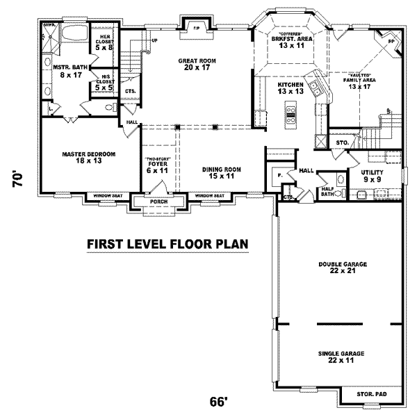 Colonial Floor Plan - Main Floor Plan #81-1533