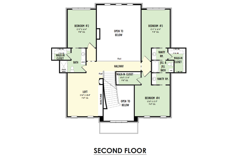 Dream House Plan - Floor Plan - Upper Floor for Southern House Plan #1092-60 - 4 bed, 3.5 bath