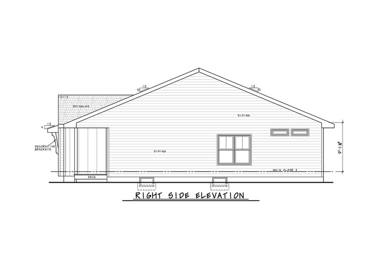 House Blueprint - Exterior - Other Elevation 1 for Farmhouse House Plan #20-2596 - 4 bed, 2 bath