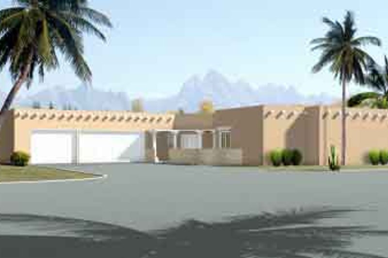 House Design - Adobe / Southwestern Exterior - Front Elevation Plan #1-868