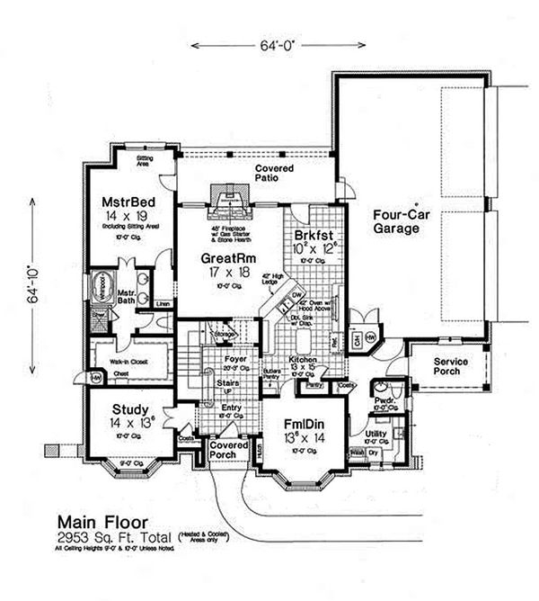 Tudor Floor Plan - Main Floor Plan #310-653