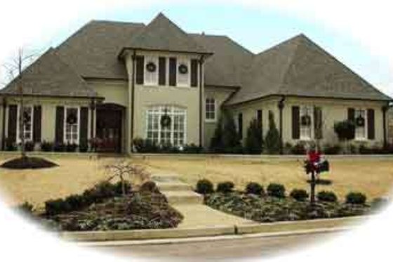 Exterior - Front Elevation for European House Plan #81-587 - 5 bed, 4 bath