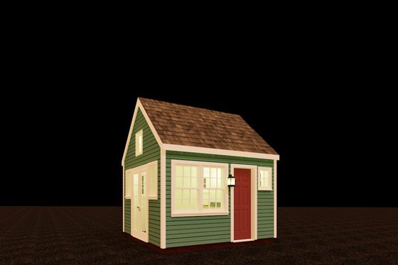 Exterior - Front Elevation for Colonial House Plan #917-19, 0.5 bath