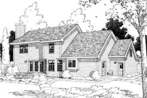 Exterior - Rear Elevation for Traditional House Plan #312-450 - 3 bed, 2.5 bath