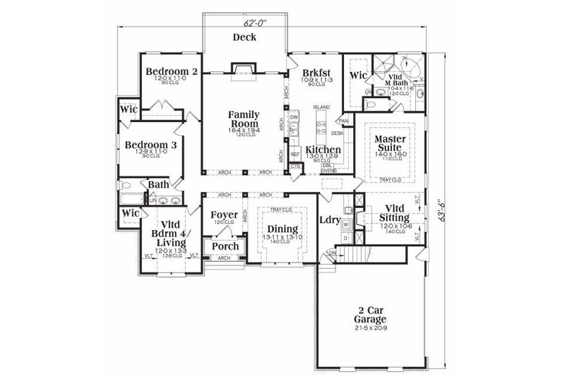 European Style House Plan 4 Beds 2 Baths 2406 Sq Ft Plan 419 124   W800x533 