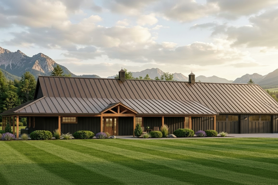 Exterior - Front Elevation for Barndominium House Plan #1064-218 - 3 bed, 3.5 bath