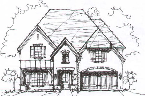 Exterior - Front Elevation for European House Plan #141-209 - 4 bed, 3.5 bath