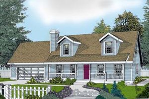 Colonial Exterior - Front Elevation Plan #100-215