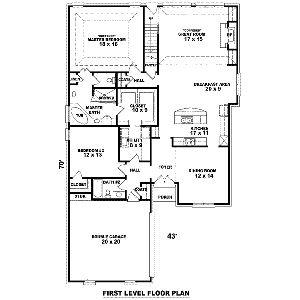 Colonial Floor Plan - Main Floor Plan #81-1527