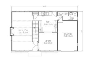 Floor Plan - Main Floor for European House Plan #423-36 - 3 bed, 2.5 bath