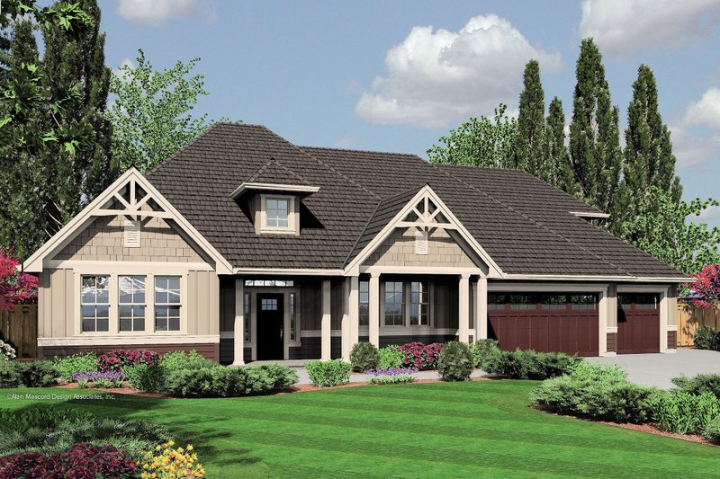 Home Plan - Front View - 2350 square foot Craftsman home