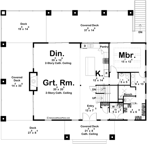 Farmhouse Floor Plan - Main Floor Plan #455-404