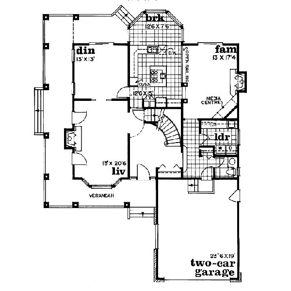 Traditional Floor Plan - Main Floor Plan #47-156