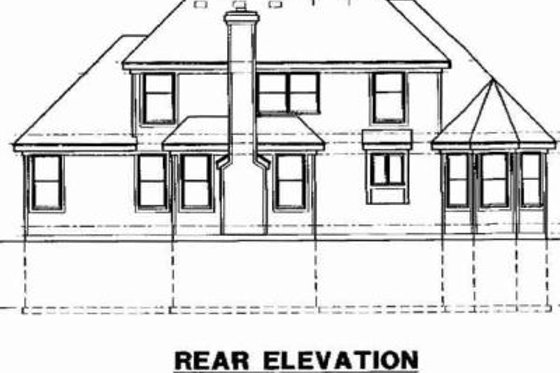 Exterior - Rear Elevation for Traditional House Plan #67-101 - 3 bed, 2.5 bath
