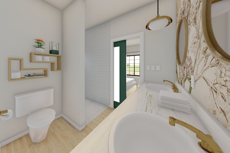 Dream House Plan - Interior - Master Bathroom 3 for Farmhouse House Plan #126-175 - 2 bed, 2 bath