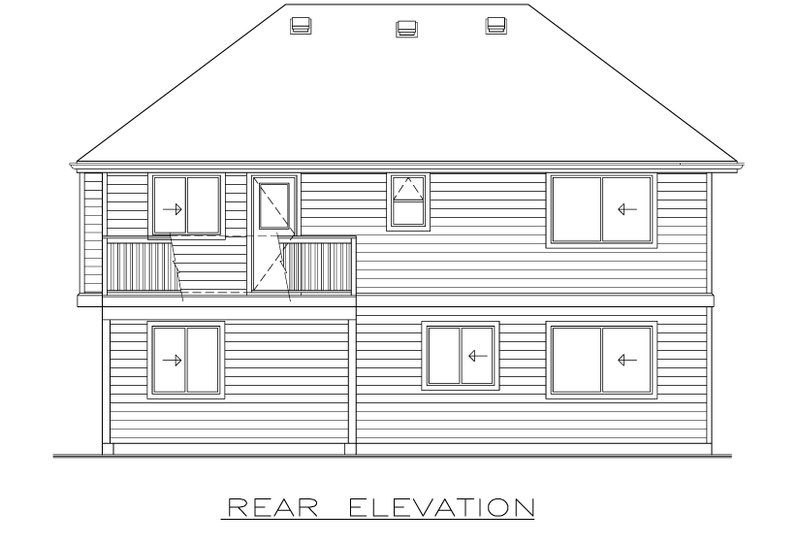 Home Plan - Exterior - Rear Elevation for Craftsman House Plan #1100-138 - 3 bed, 2 bath