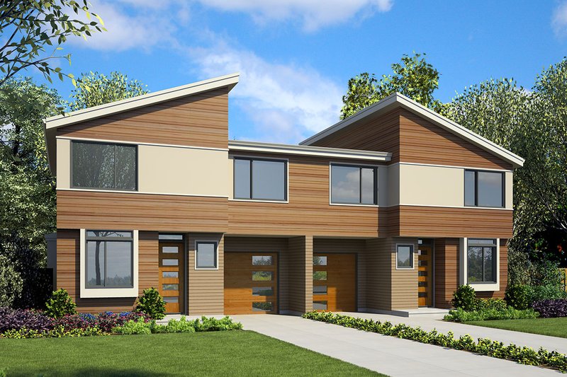 House Blueprint - Modern Exterior - Front Elevation Plan #48-928