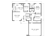 Adobe / Southwestern Style House Plan - 4 Beds 2 Baths 1377 Sq/Ft Plan #1-246 Floor 